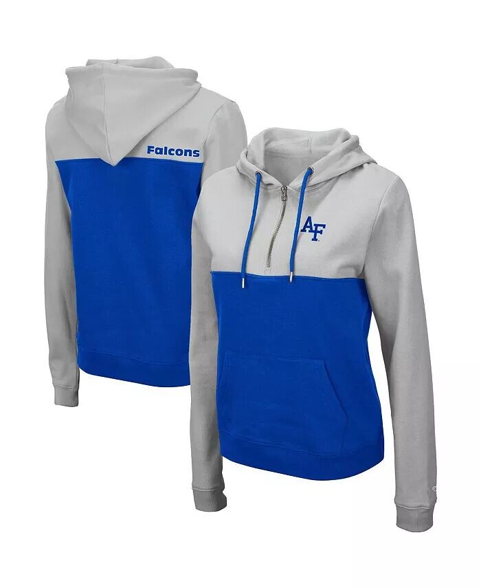 

Женская толстовка с капюшоном Aidan Half-Zip серого цвета с логотипом Royal Air Force Falcons Colosseum