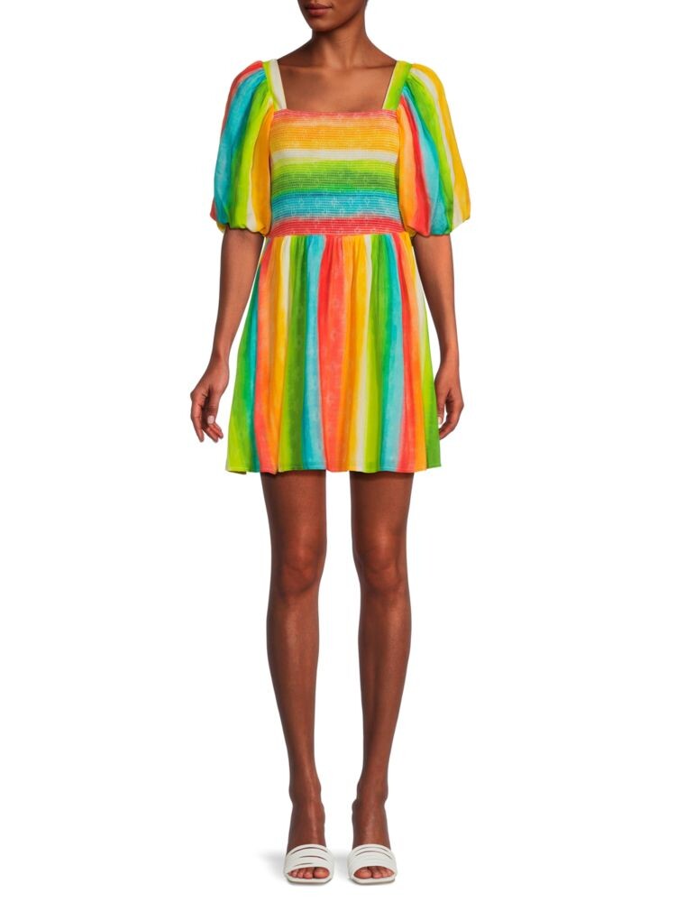 

Мини-платье Campbell в полоску со сборками Amur, цвет Yellow Multi