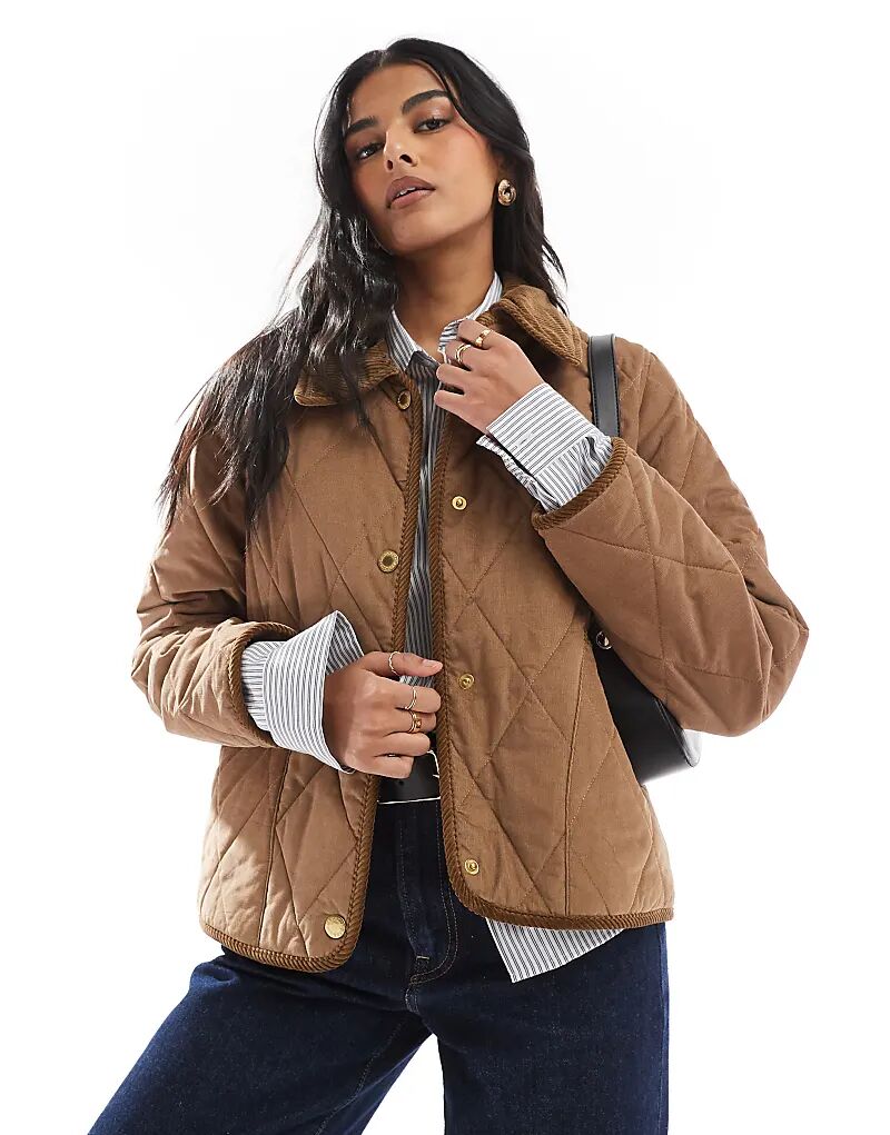 

Модернизированная стеганая куртка Emilia коричневого цвета Barbour
