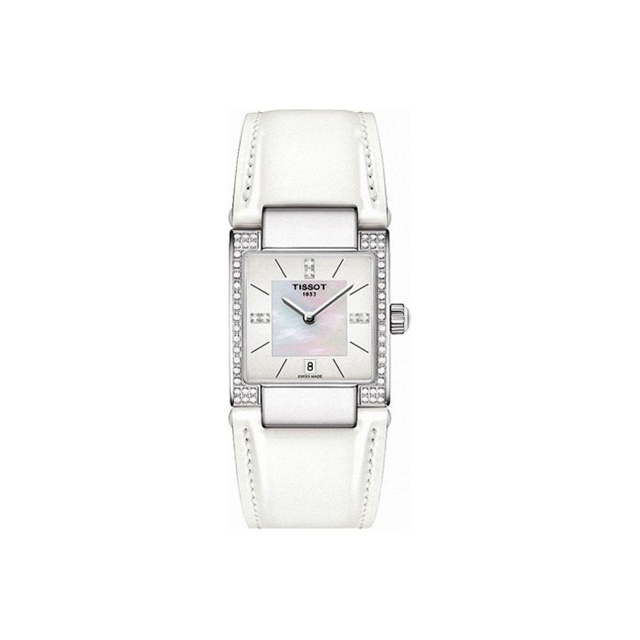 

TISSOT Часы T LADY Series T02 Collection Quartz Movement Women's Watch 31.6mm White Dial Stainless Steel Case Leather Strap