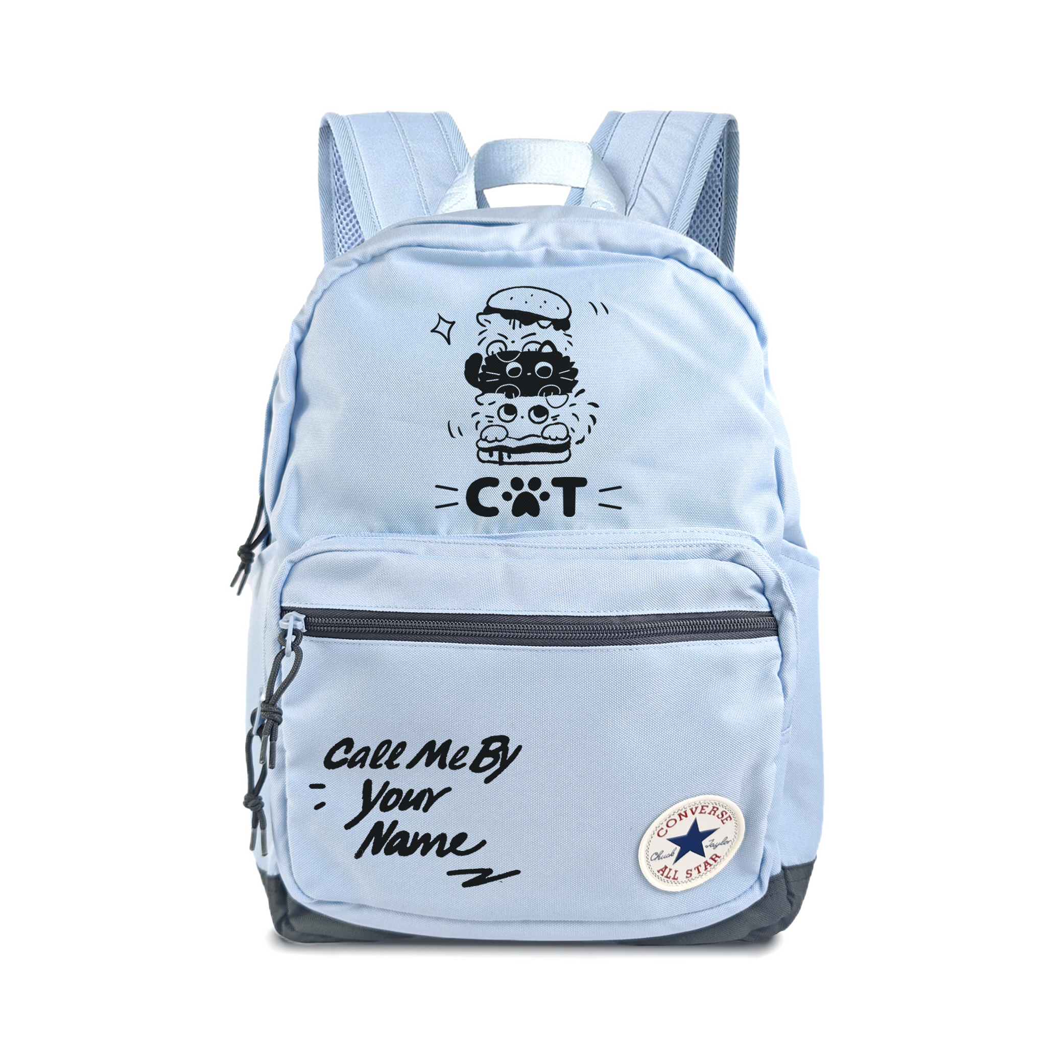 

Converse Полиэстеровый рюкзак средний унисекс светло-дымчато-голубой, Hamburger Cat