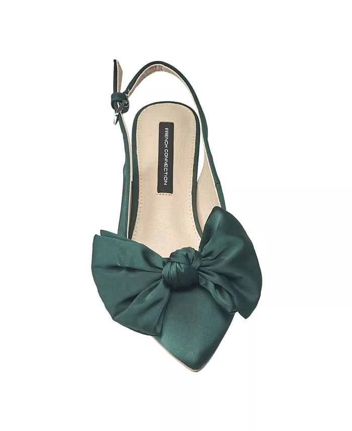 Женские туфли Quinnbow Slingback на низком каблуке French Connection, зеленый — фото 3