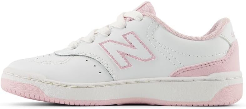 

Кроссовки New Balance Unisex-Child Bb80 V1 на шнуровке, белый/розовый