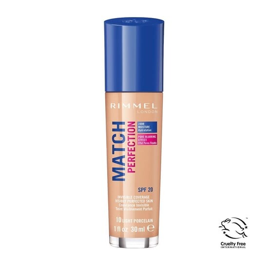 

Тональный крем для лица 010 Light Porcelain Spf 20, 30 мл Rimmel, Match Perfection