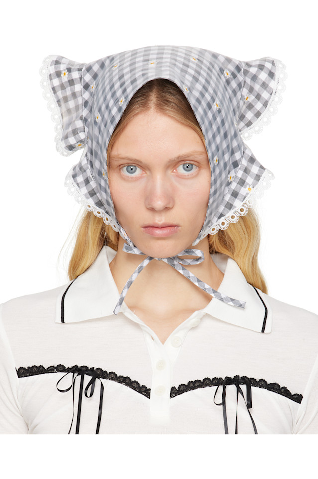 

Anna Sui Черно-Белый платок с оборками на голове