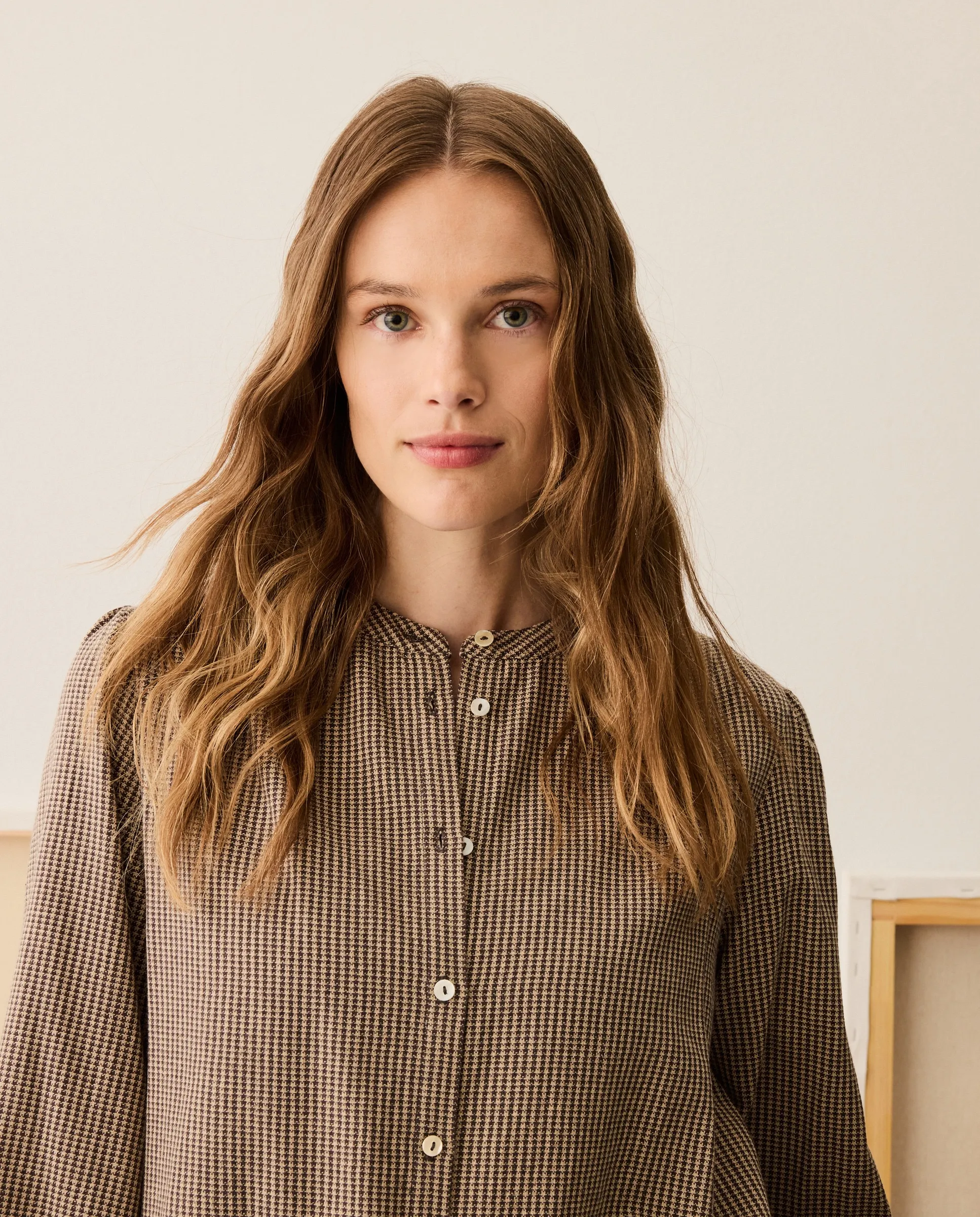 

Рубашка в клетку с фантазийным узором Stella Rittwagen, черный