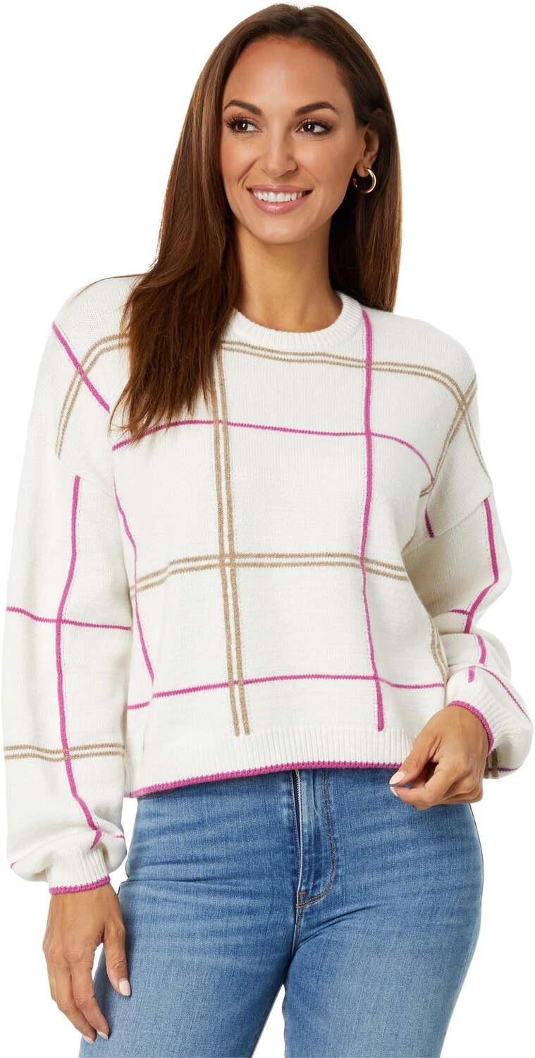 

Свитер Splendid Greta Plaid Sweater, цвет Oat Heather Multi
