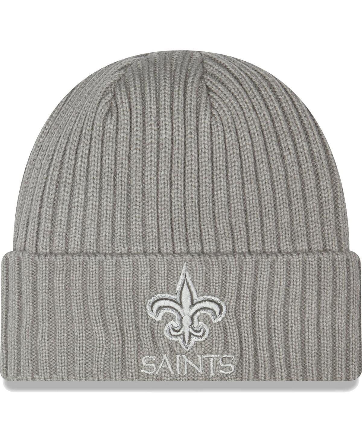 

Мужская серая классическая вязаная шапка New Orleans Saints Core с манжетами New Era