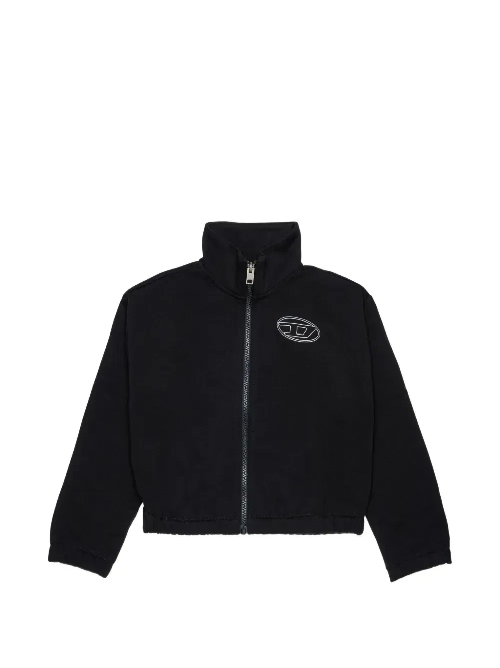 Толстовка на молнии с вышитым логотипом Diesel Kids, черный