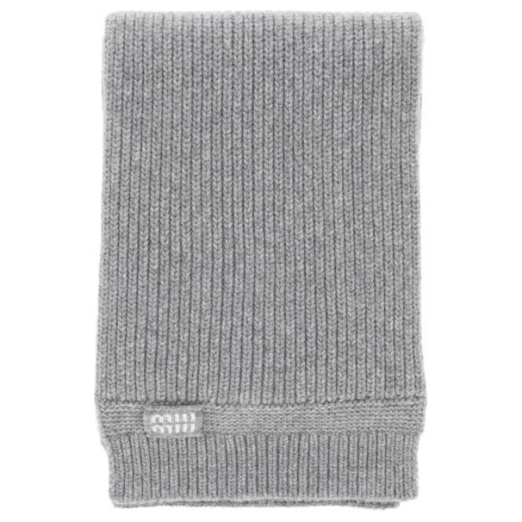 

MIU MIU Шерстяной шарф женский серый, Gray
