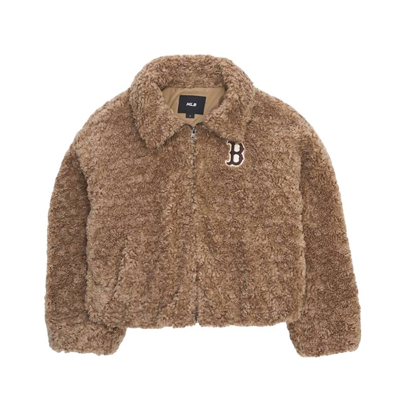 

MLB Куртка Boston Red Sox FW25 с бархатистой текстурой, Dark Beige
