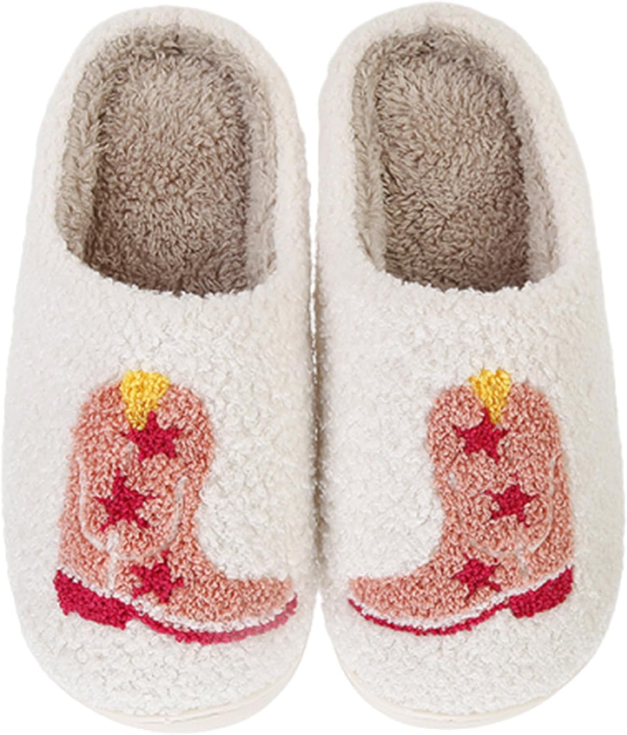 

Тапочки с шляпой ковбоя для женщин и мужчин, с улыбающимся лицом, плюшевые, удобные, в ретро-стиле, теплые и пушистые домашние тапочки Wang Damai, Boot