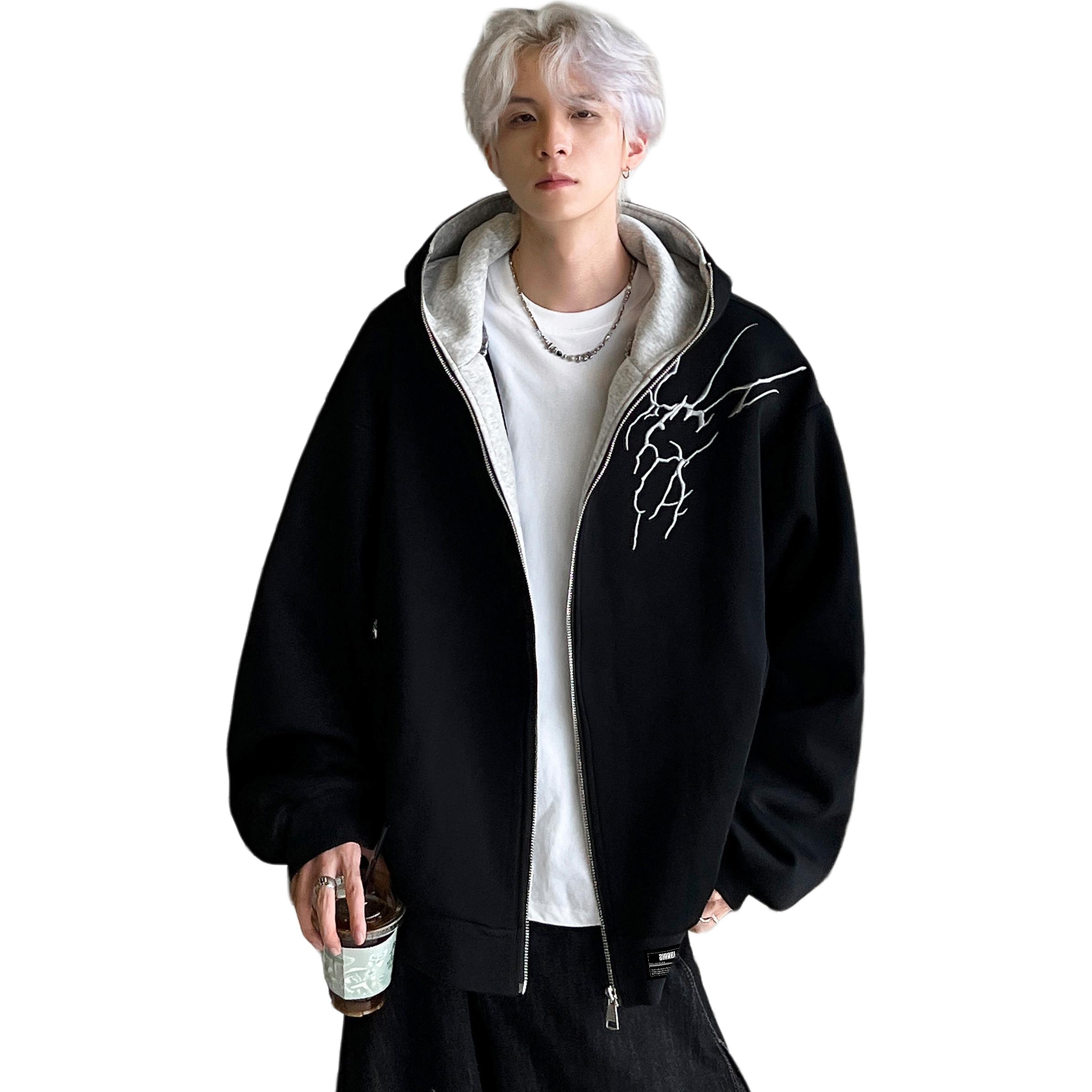 

ZIAREL Свитшот Unisex Black с отстегивающимся логотипом, с капюшоном, средней плотности