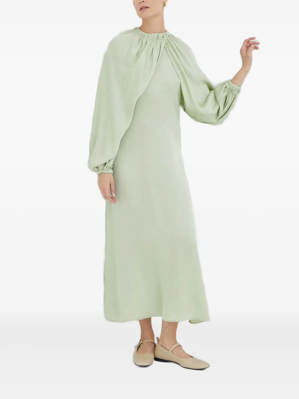 

Макси-платье с рукавами-буфами Day Birger Et Mikkelsen, зеленый