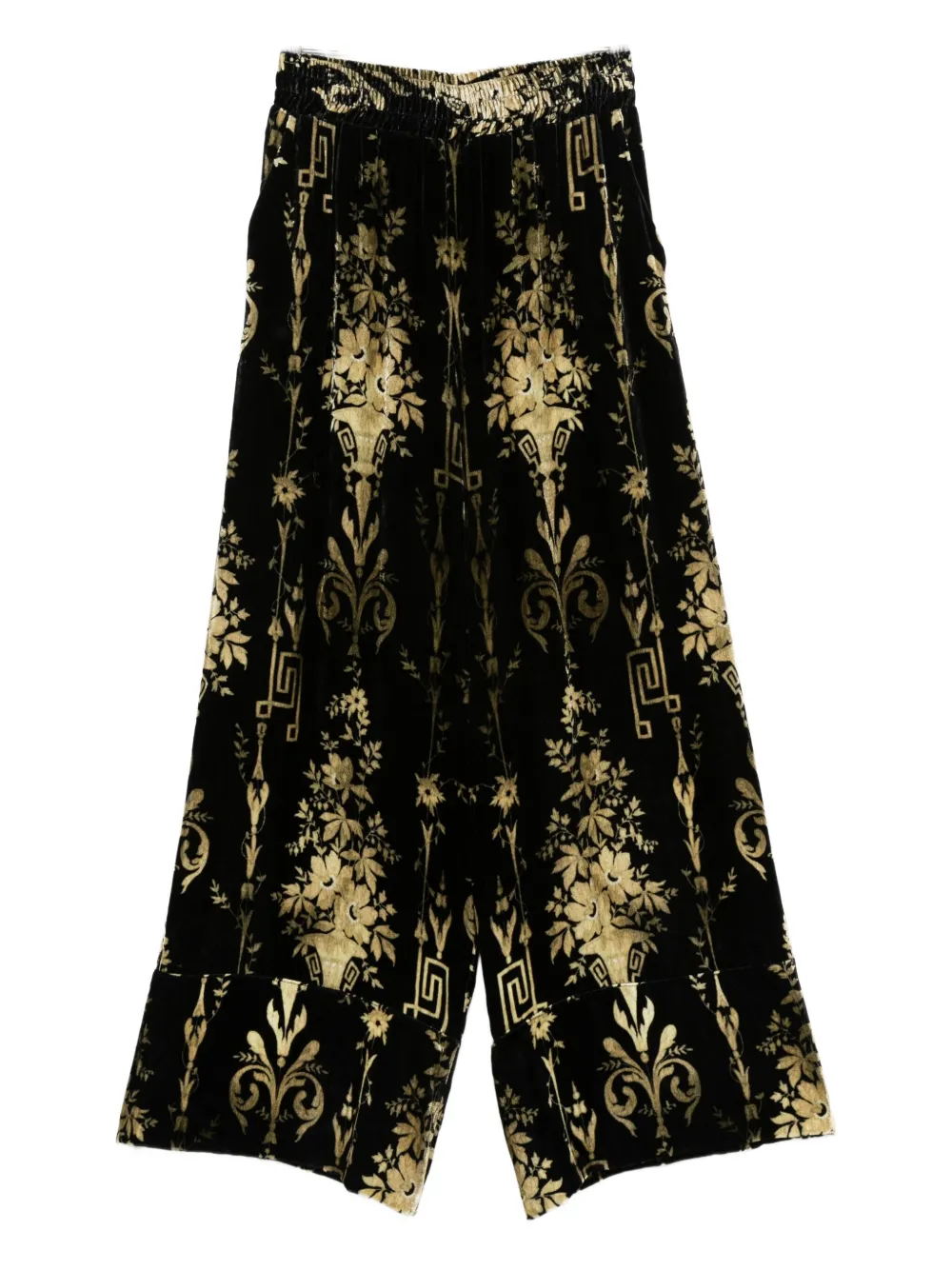 

Брюки палаццо с цветочным принтом Pierre-Louis Mascia, черный