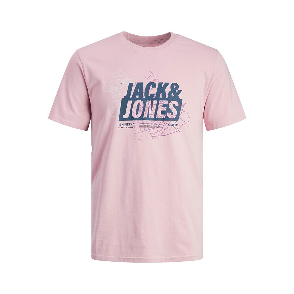 

Футболка с коротким рукавом Jack & Jones Map Summer Logo, розовый
