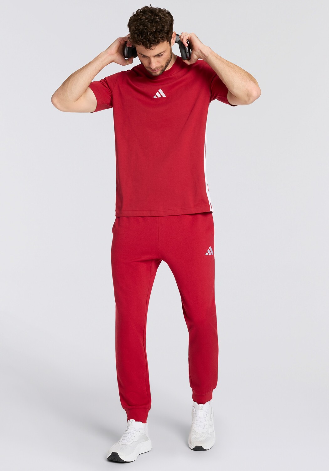 Adidas Sportswear Узкие спортивные штаны в красном — фото 4