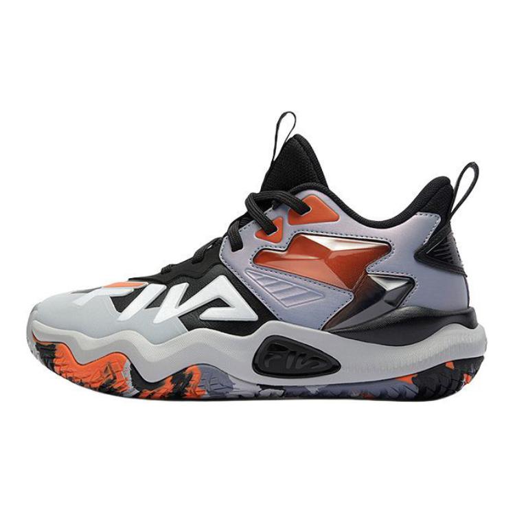 

FILA KIDS Скользостойкие амортизаторы дышащие противоударные низкие детские баскетбольные кроссовки Black Gray для подростков