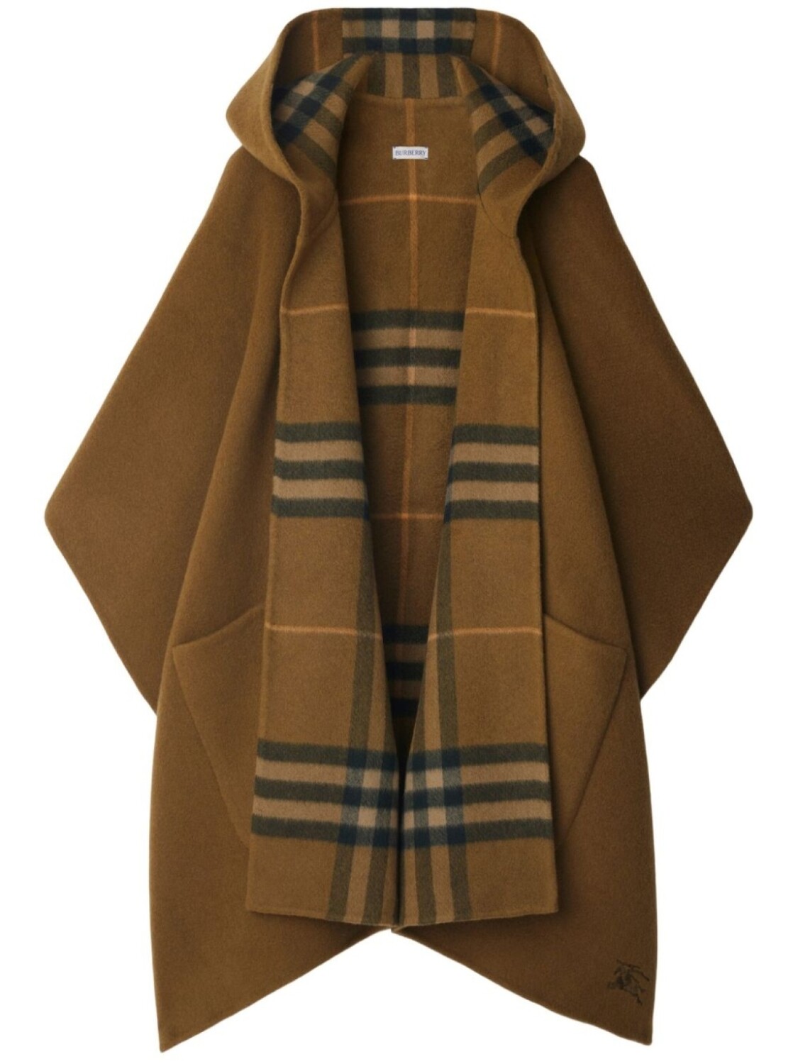 

Burberry двусторонний кейп в клетку Vintage Check, коричневый