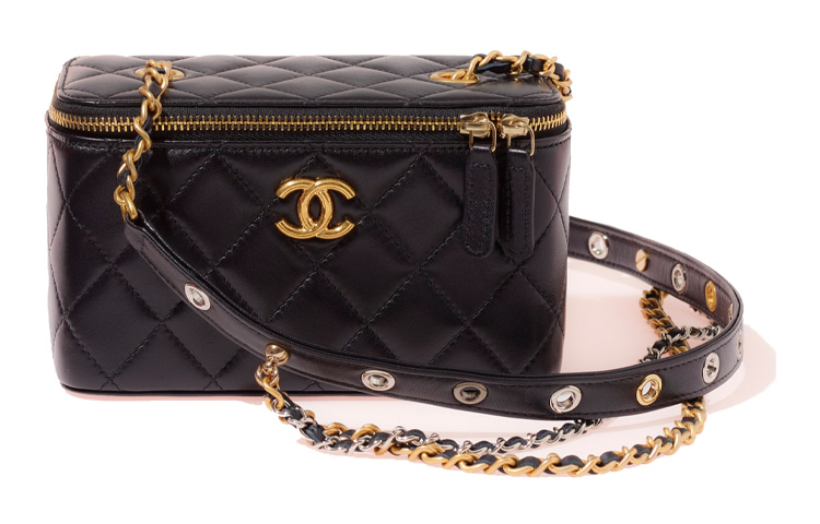 

CHANEL Овчинная сумка-бокс Маленькая сумка-бокс через плечо Кроссбоди Женская косметичка черная