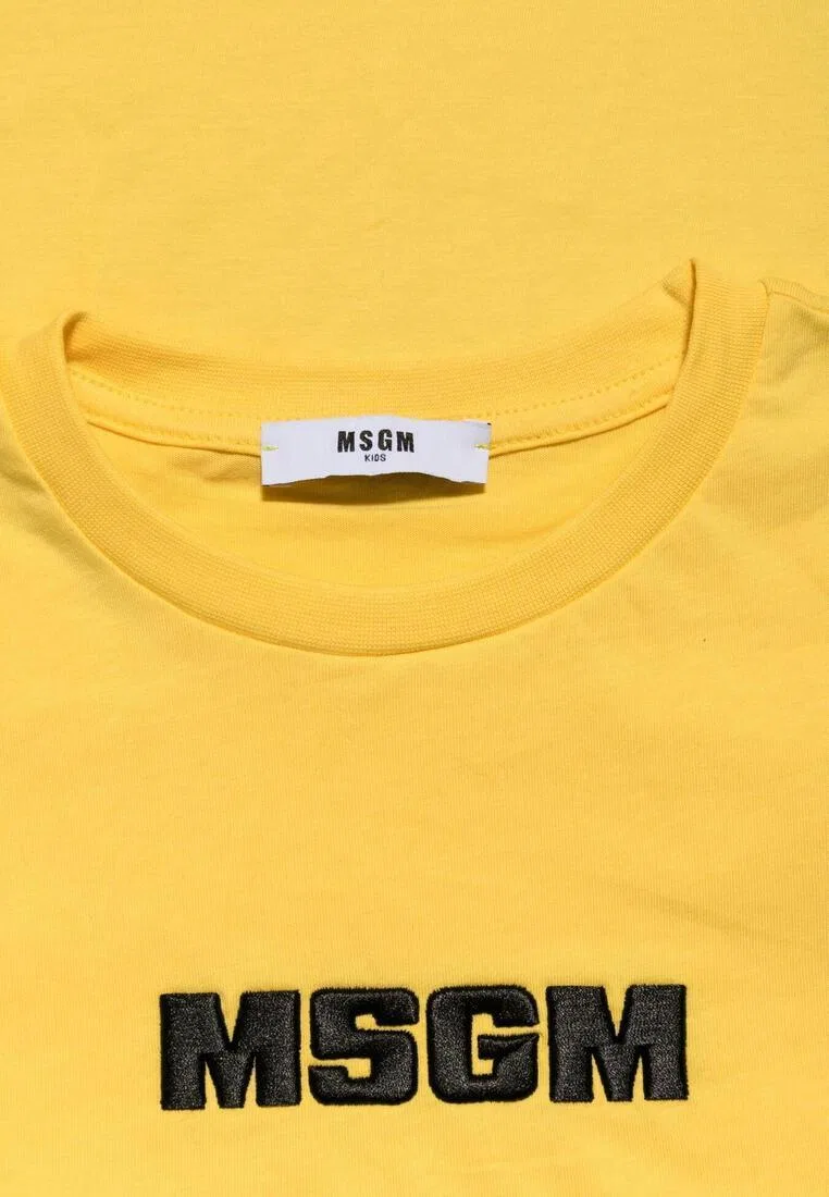 Футболка, хлопок, для детей Msgm, желтый — фото 3