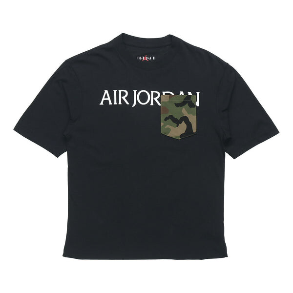 

Футболка камуфляж mashup камуфляж карман мужской Air Jordan, черный