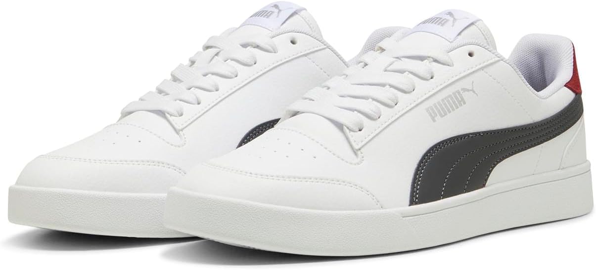 Мужские кроссовки PUMA Basket Classic с тиснением под лак, белый/красный/серый — фото 3