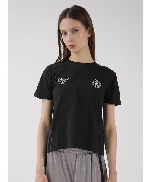 

:ETHROF Футболка укороченная с логотипом ETHROF, черная