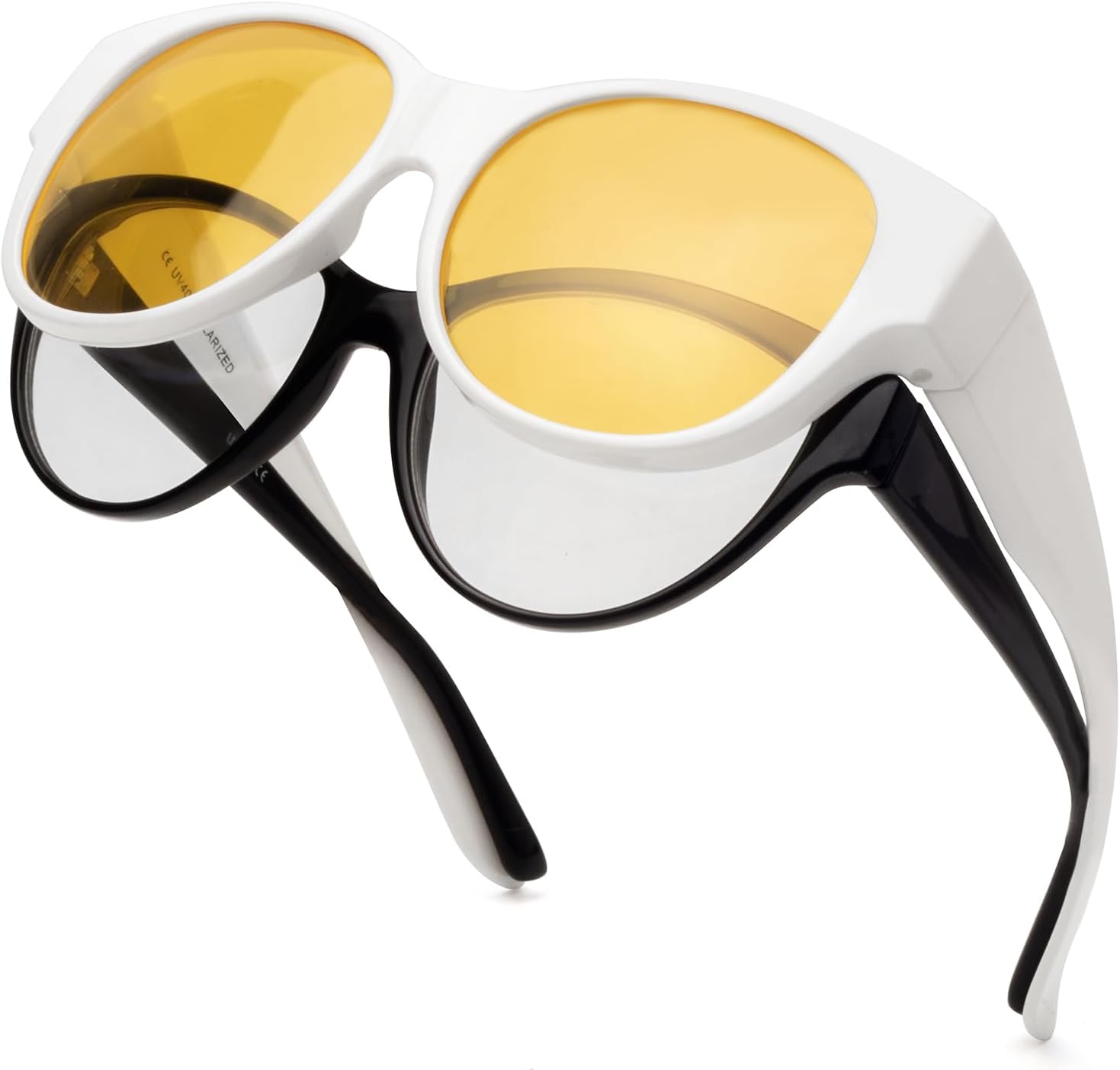 

Солнцезащитные очки с поляризованным покрытием, надеваемые поверх обычных очков, женские солнцезащитные очки с защитой от УФ-излучения, легкие Face Shadow, L White Frame / Night Vision Yellow Lens