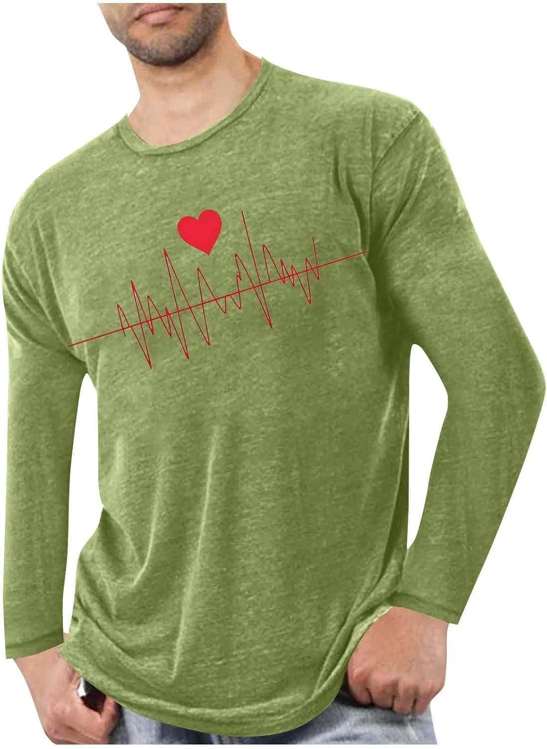 

Мужская футболка с принтом в виде сердечек для тренировок