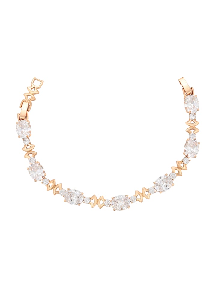 

Faina Женский браслет с кристаллами, розовое золото, белый