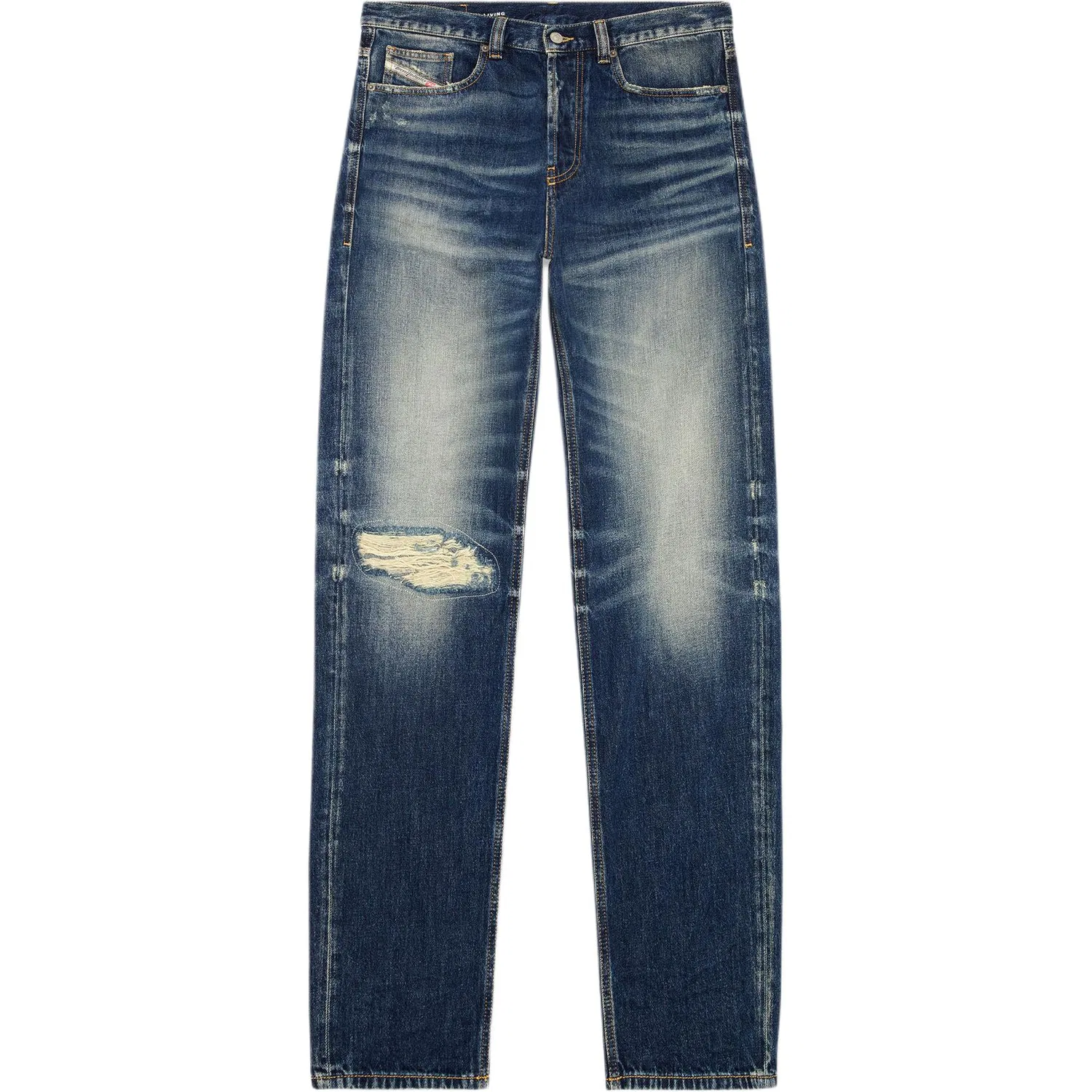 Джинсы прямого кроя DIESEL 2010 D Macs Distressed темно-синие