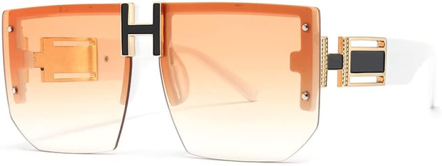 

Солнцезащитные очки без оправы большого размера для женщин и мужчин, винтажные, дорожные, с плоской верхней частью, для женщин, с защитой от УФ-излучения UV400 LANGSER, C2