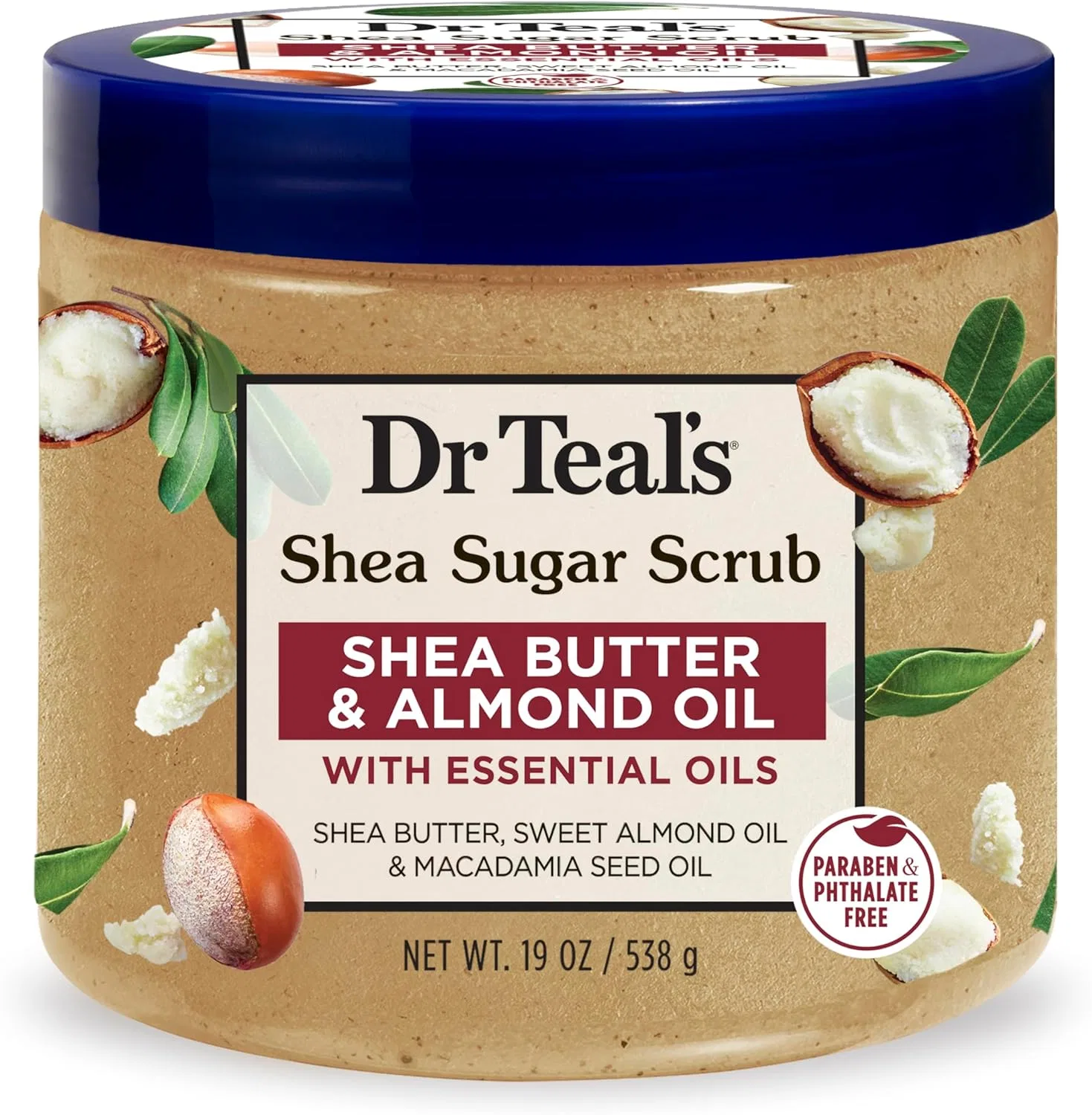 Скраб для тела Dr Teal's с маслом ши и миндаля, 20 унций