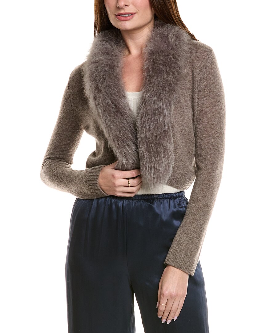 

Кардиган Ханны Роуз из смеси шерсти и кашемира Hannah Rose, коричневый