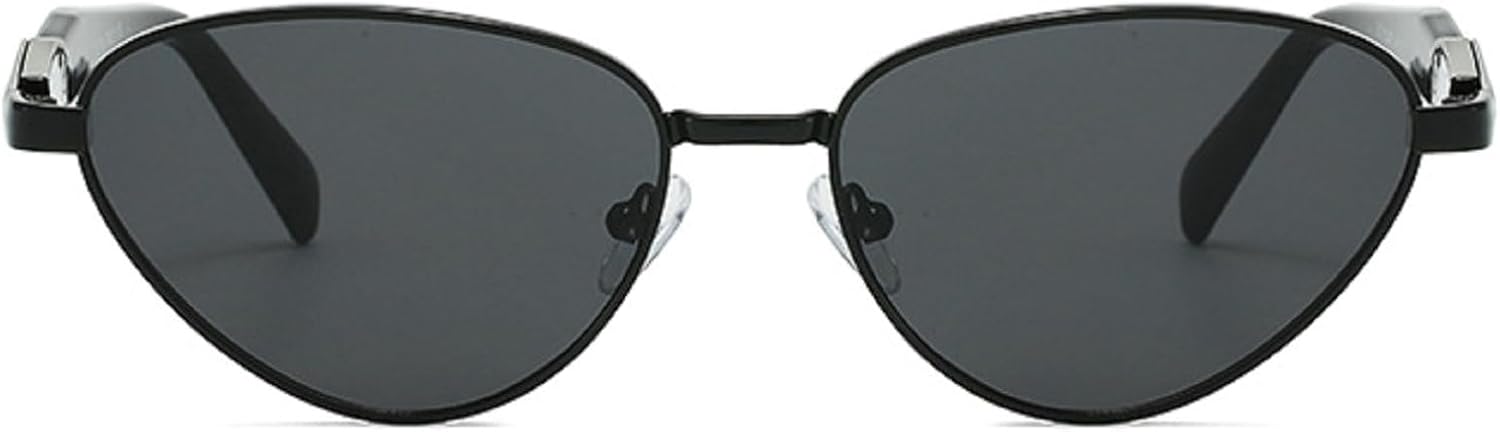 

Ретро-солнцезащитные очки «кошачий глаз» 2025 года для женщин и мужчин, модные зеленые и коричневые солнцезащитные очки для активного отдыха, защита от УФ-излучения UV400 mincl, Black