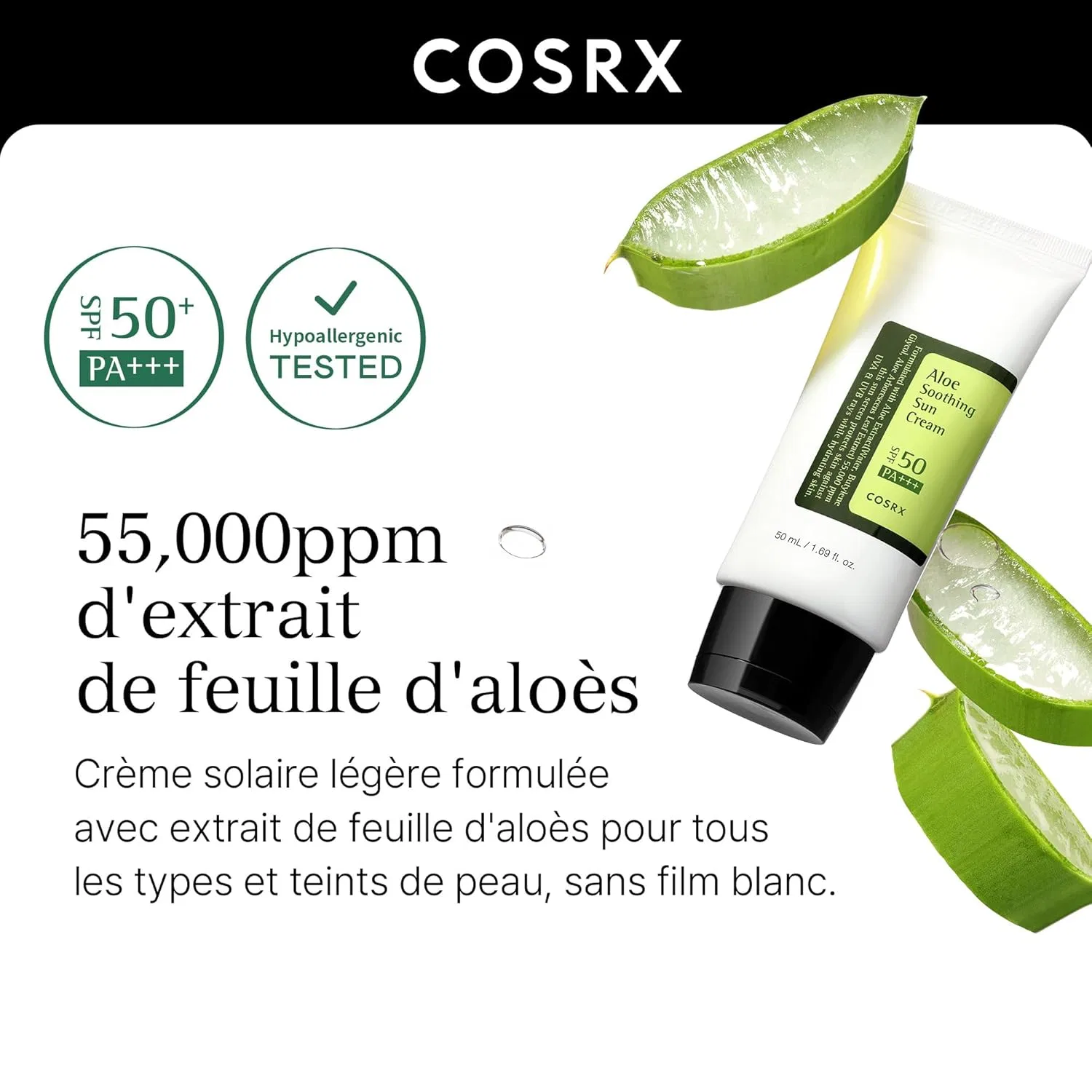 Увлажняющий солнцезащитный крем COSRX Aloe Soothing Sun Cream SPF 50 Cosrx — фото 4