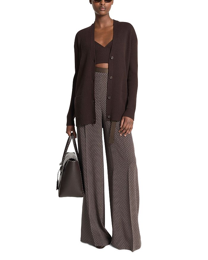 

Кардиган Kobi Halperin с рубчиком из смесового кашемира Michael Kors Collection, коричневый