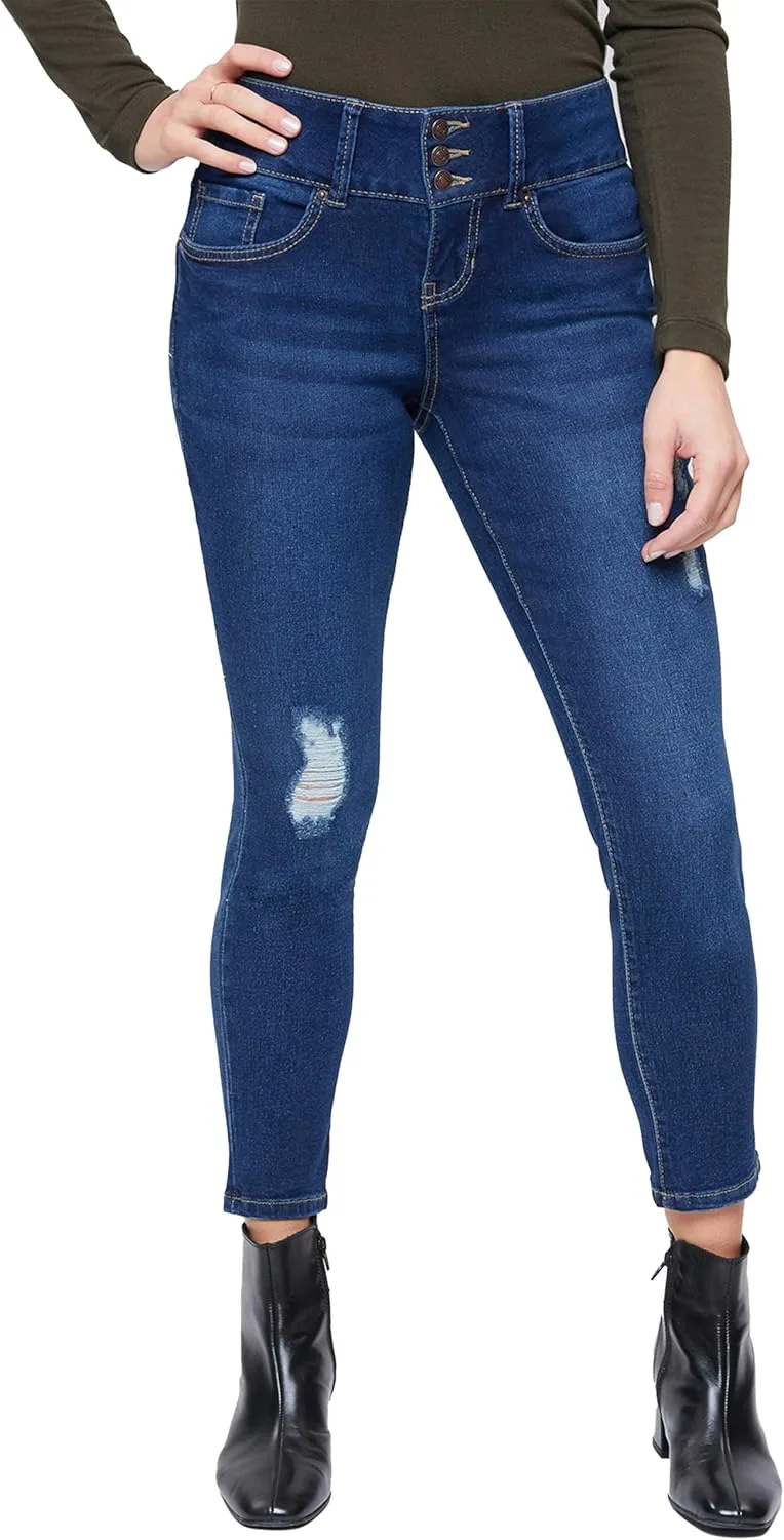 

Royalty for Me Women's Petite 3 Button High Rise Skinny Jean