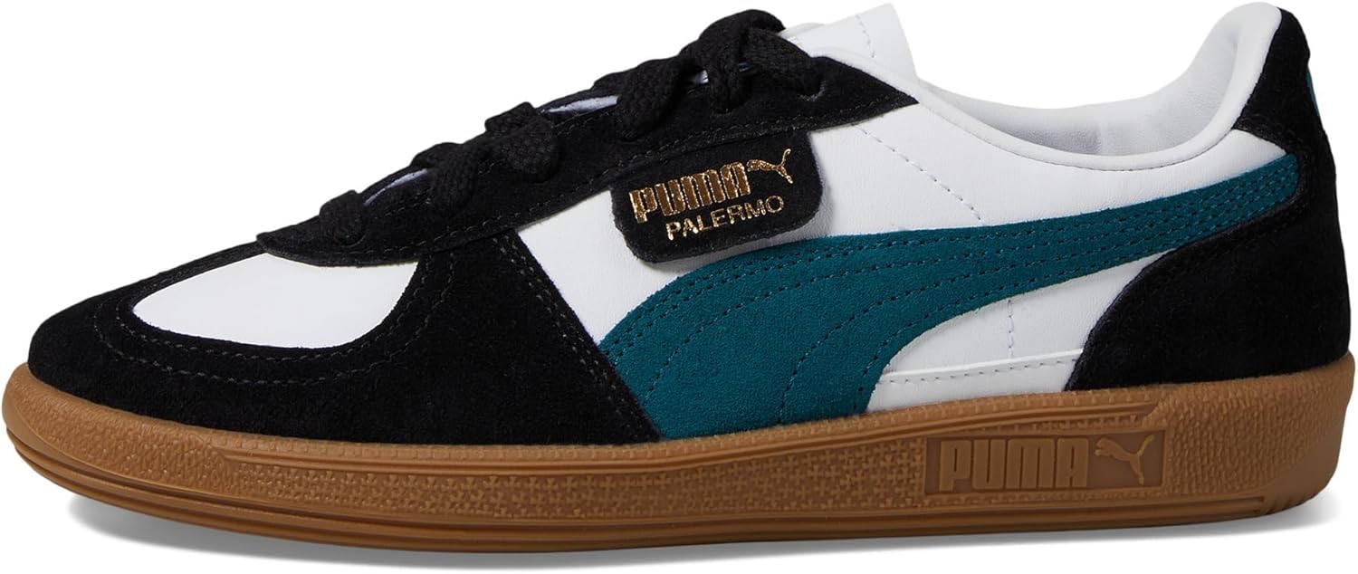 Кроссовки Puma Boys Palermo (Big Kid), белый/черный/зеленый — фото 4