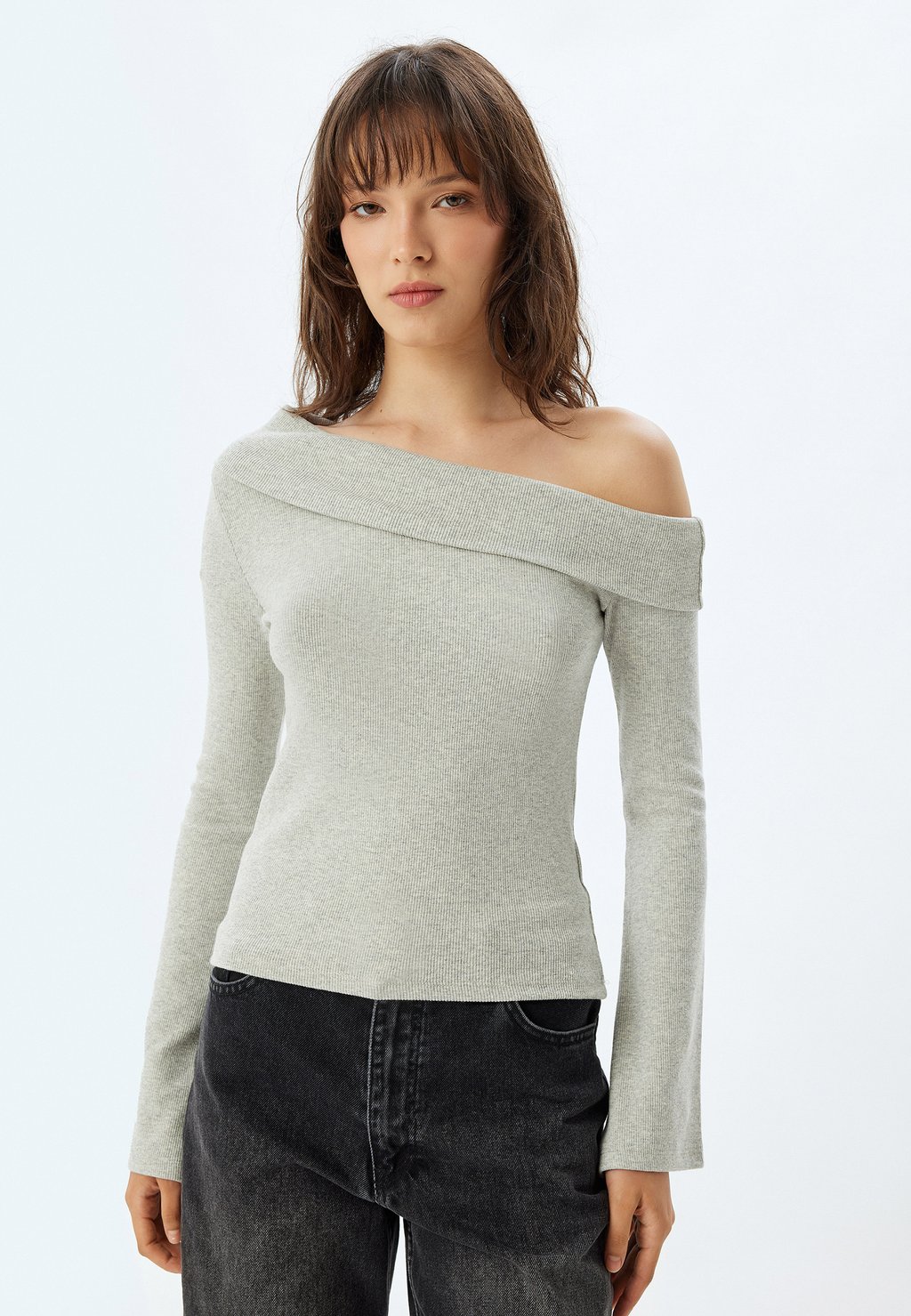 

Футболка с длинным рукавом OFF-SHOULDER Koton, серый