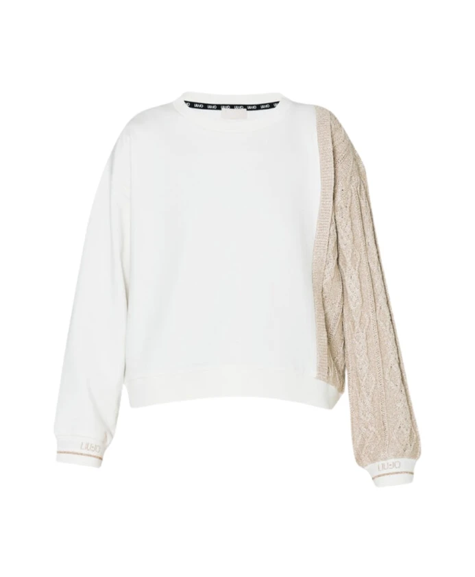 

Свитшот с круглым вырезом и деталями из люрекса Liu Jo, мультиколор