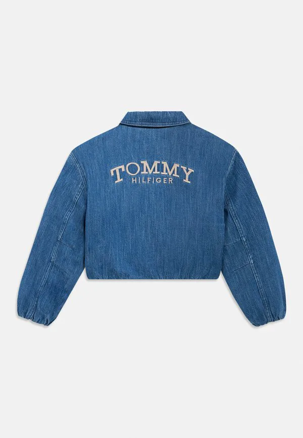 Джинсовая куртка-бомбер с логотипом сзади, свободного кроя, из денима. Tommy Hilfiger, Blue Denim — фото 2