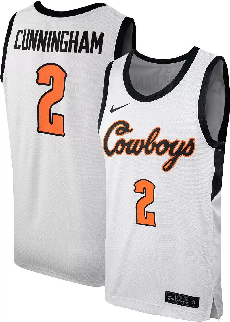 

Мужская белая баскетбольная майка Nike Oklahoma State Cowboys Cade Cunningham #2