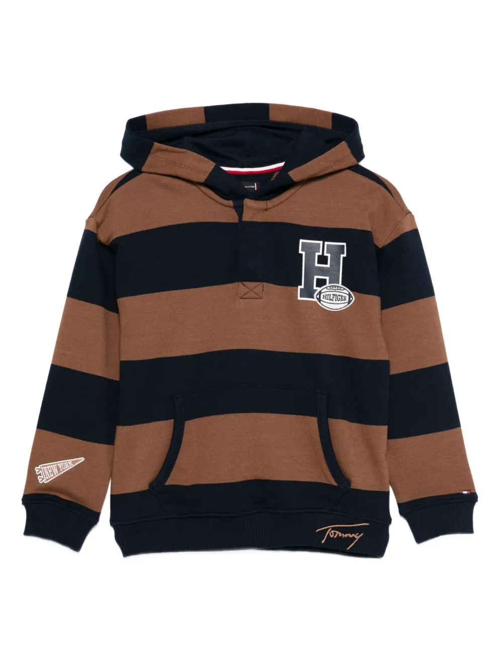 

Полосатое худи Tommy Hilfiger Junior, коричневый