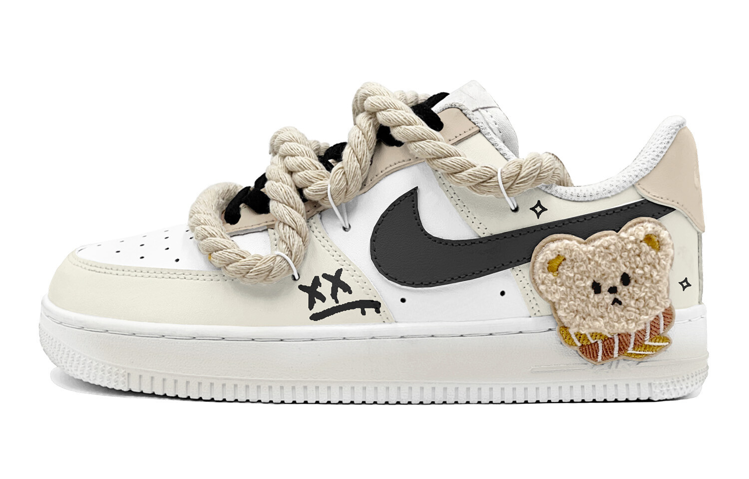 

Кроссовки Air Force 1 для скейтбординга мужские с низким верхом белого цвета Nike, чайный/коричневый