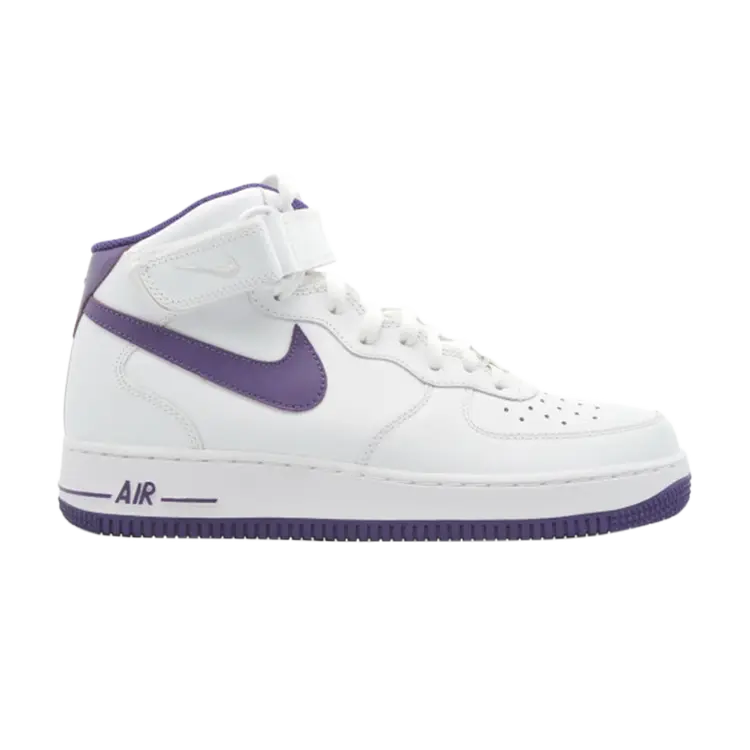 

Кроссовки Nike Air Force 1 Mid '07 'White Purple', белый, Белый;серый, Кроссовки Nike Air Force 1 Mid '07 'White Purple', белый