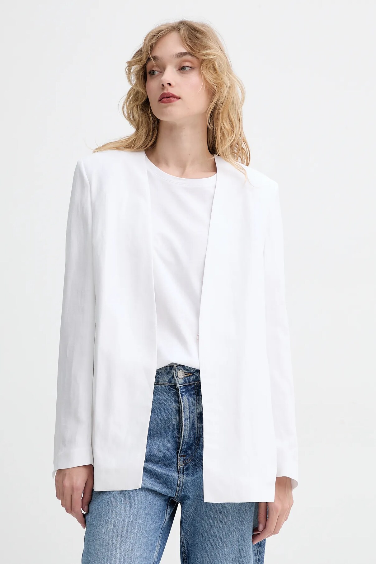 

Блейзер из льняной смеси Blugirl Blumarine, белый