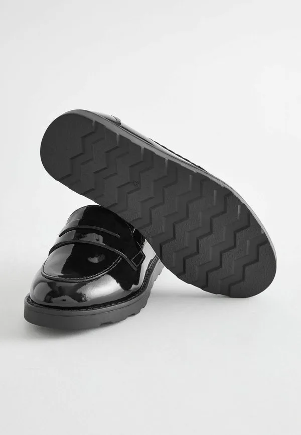 Школьные лоферы с узкой подошвой и слипоны Next, Black Patent — фото 4