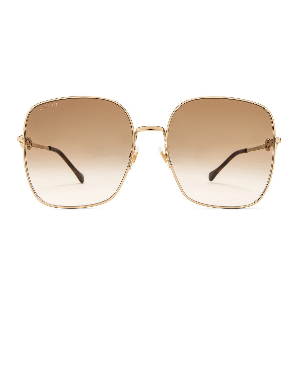 

Квадратные солнцезащитные очки Horsebit Gucci, цвет Shiny Endura Gold & Brown Gradient